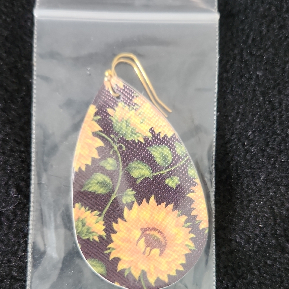 Sunflower Teardrop Earrings